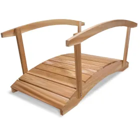 6-ft Wood Cedar Garden Bridge with Side Rails