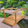6-ft Wood Cedar Garden Bridge with Side Rails
