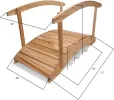 6-ft Wood Cedar Garden Bridge with Side Rails