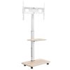 Rolling TV Stand, Mobile TV Cart for 32-70 Inch Screens, 25° Left-Right Rotation and Height Adjustable TV Mount with Tray