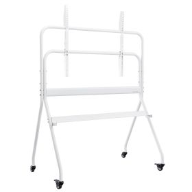 Rolling TV Stand, Mobile TV Cart for 35-100 Inch LED/LCD/OLED Flat/Curved TVs, Portable Monitor Stand with Wheels Hold up to 198 lbs for Living Room