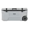 Portable Cooler, 74 QT Wheeled Cooler with Ice Retention, Heavy-Duty Handles and Cup Holder, Lightweight Rigid Material Insulated Portable Cooler