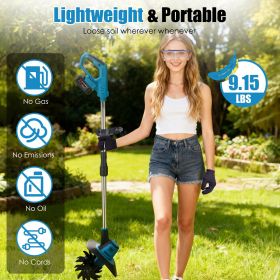 Battery Powered Electric Tiller Cultivator,800W Cordless Garden Tiller, 21V Battery Powered Cultivator