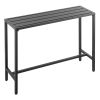 Outdoor Bar Table, 47 x 15 in Patio Bar Table, Waterproof Top & Sturdy Metal Frame, Rectangle Counter Height Dining Tables