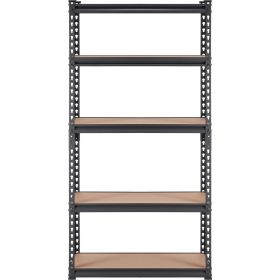 Storage Shelving Unit, 5-Tier Adjustable, 2000 lbs Capacity, Heavy Duty Garage Shelves Metal Organizer Utility Rack, Black