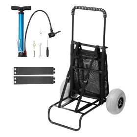 Beach Dolly with Big Wheels for Sand, 20.1" x 14.6" Cargo Deck, w/ 9" Balloon Wheels