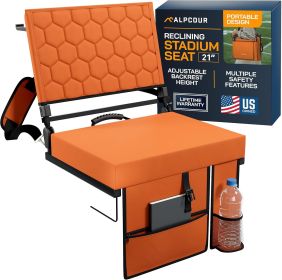 Alpcour Folding Reclining Stadium Seat with Back Support for Bleachers