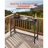 Outdoor Bar Table, 47 x 15 in Patio Bar Table, Waterproof Top & Sturdy Metal Frame, Rectangle Counter Height Dining Tables