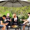4 Pieces Outdoor Furniture Set with 2 Stackable Chairs, Loveseat, Patio Conversation Set with Glass Coffee Table, Black
