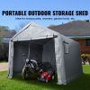 Compact Outdoor Shelter, 10x10x8.5 ft Durable Season-Long Storage Tent with Easy Access Zip Door and Airy Windows for Bikes, Motorcycles