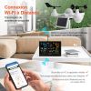 7-in-1 Wi-Fi Weather Station, 7.5 in Color Display, Home Weather Station Indoor Outdoor, with Solar Wireless Outdoor Sensor Alarm Alerts