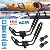 1 Pair Universal J-Bar Kayak Carrier 220LBS Load Heavy Duty Canoe Car Top Mount Carrier Roof Rack w/ 2Pcs Tie Down Straps