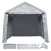 Compact Outdoor Shelter, 10x10x8.5 ft Durable Season-Long Storage Tent with Easy Access Zip Door and Airy Windows for Bikes, Motorcycles