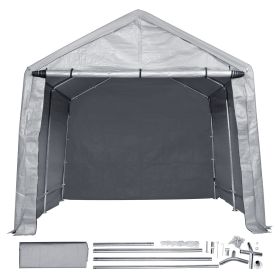 Compact Outdoor Shelter, 10x10x8.5 ft Durable Season-Long Storage Tent with Easy Access Zip Door and Airy Windows for Bikes, Motorcycles