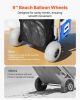 Beach Dolly with Big Wheels for Sand, 20.1" x 14.6" Cargo Deck, w/ 9" Balloon Wheels