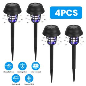 4 Pack Solar Powered Mosquito Zapper Outdoor Insect Killer Torch Waterproof Bug Zapper with UV Light White Light for Yard Garden Farm Patio