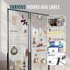 Professional Gridwall Display 2-Pack 24"x67" Double-Sided Retail Grid Wall Panels with Sturdy T-Base & 20 Display Hooks/Clips for Boutique