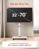 Rolling TV Stand, Mobile TV Cart for 32-70 Inch Screens, 25° Left-Right Rotation and Height Adjustable TV Mount with Tray