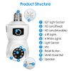 WiFi Bulb Security Camera with Two-Way Audio, AI Motion Detection APP Alert, 360° PTZ Wireless Camera for Home Security