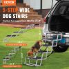 Dog Stair for Cars, Wide 5-step Dog Car Steps, Folding Dog Car Ramp with Nonslip Surface, Portable Pet Steps Lightweight Aluminum for Car