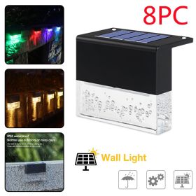 Waterproof New RGB LED Solar Light Step Fence Light (Kids Pool: Black 8PC)