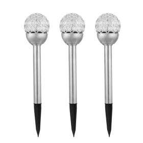 Solarek 3 Pcs Outdoor Solar Lights IP44 Waterproof Ball RGB Light Garden Decor Lamp Landscape Christmas (Kids Pool: Silver)