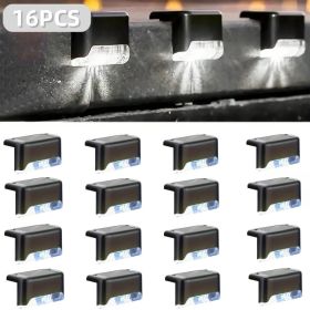 32&16 PCS Solar Deck Lights Outdoor Solar Step Lights Waterproof Led Solar Lights For Outdoor Stairs Step Fence Yard Patio And Pathway Family's G (Kids Pool: White Light 16Pack)