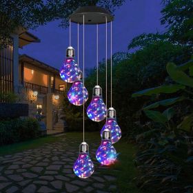 Colorful LED Solar Wind Chimes 21.6inch Light Bulb Shape Mobile Hanging Wind Chime Outdoor Waterproof Decorative Solar Powered Lights For Porch D (Kids Pool: 1PCS)