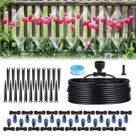 75FT Mist Drip Irrigation System With Adjustable Misting Nozzle Quick Connect Automatic Garden Watering System For Garden Lawn Patio Flower Bed (Kids Pool: Drip Irrigation System)