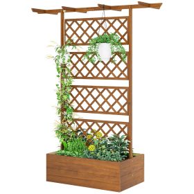 Wooden Trellis Planter Box, Raised Garden Bed to Grow Vegetables, Herbs and Flowers (Kids Pool: Orange-1105x345x235 mm)