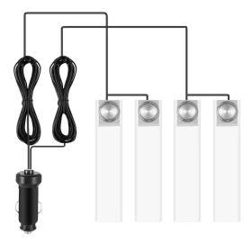 4Pcs Car Interior LED Atmosphere Light Car Charge (Kids Pool: Blue)