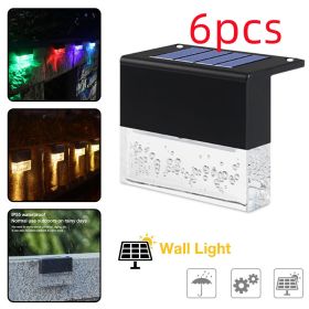 Waterproof New RGB LED Solar Light Step Fence Light (Kids Pool: Black6PC)