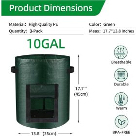 10 Gallon -6 Pack Potato Grow Bags, Heavy Duty PE Fabric Pots With Flap And Handles, Green Planter Bags For Potato Vegetables Outdoor Garden, For (Kids Pool: 6Pcs)