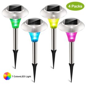24Pcs 12Pcs 8Pcs 4Pcs Solar Garden Lights IP44 Waterproof 7 Color Changing For Yard Driveway Walkway (Kids Pool: 4Pcs)