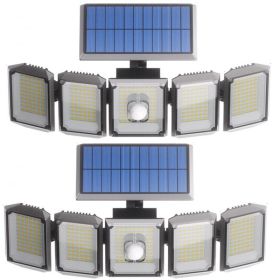 Split Waterproof Solar Outdoor Street Light 5 Side Adjustable 7000K 300 L (Kids Pool: 2PCS)