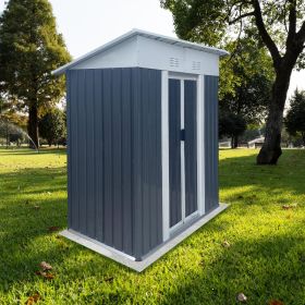 5FTx3FT Pent Roof Grey Outdoor Tool Bike Storage Garden Shed Tool House (Kids Pool: Grey)