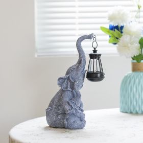 Elephant Solar Light, Solar Elephant Figurine Light, Front Porch Decor, Solar Elephant Statue, Indoor Outdoor Solar Light, Solar Powered Garden D (Kids Pool: Gray)