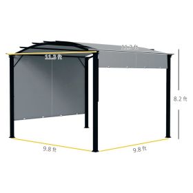 Utdoor Retractable Pergola With Canopy For Backyard, Gray (Kids Pool: Gray Black)