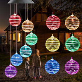 1pc Color Changing Solar Wind Chimes - LED Mobile Hanging Light For Garden, Patio, And Yard Decorat (Kids Pool: Solar wind chimes)