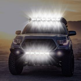7in LED Light Bar Single Row Offroad Spot Lights 18W Ultra Slim Straight Work Light For Trailer Truck Bus Boat (Kids Pool: Black)