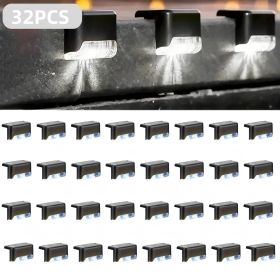 32&16 PCS Solar Deck Lights Outdoor Solar Step Lights Waterproof Led Solar Lights For Outdoor Stairs Step Fence Yard Patio And Pathway Family's G (Kids Pool: White Light 32Pack)