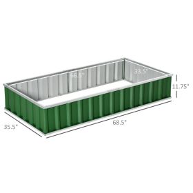 Raised Garden Bed, Galvanized Metal Planter Box For Vegetables Flowers Herbs, Green (Kids Pool: Green)