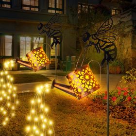 Solar Garden Lights Outdoor Decoration,Flower-shaped Lights Metal Solar Watering Can Lights Outdoor Waterproof, Small Patio Light Yard Lawn Pathw (Kids Pool: 2PCS)