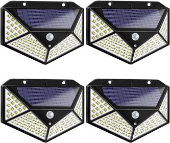 Aolyty Solar Lights Outdoor, Motion Sensor Wall Light 3 Lighting Modes IP65 Waterproof LED Solar Security Lights Four Side Inllumination 2-Pack F (Kids Pool: 4Pcs)
