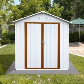 Outdoor Storage Sheds 6FTx4FT  Roof White Yellow (Kids Pool: White)