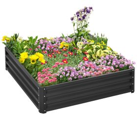 Galvanized Raised Garden Bed, 4' x 4' x 1' Metal Planter Box, for Growing Vegetables, Flowers, Herbs, Succulents, Gray (Kids Pool: Gray-1260x345x50 mm)