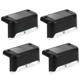 4Pcs Solar Powered LED Step Lights Outdoor Water-Resistant Dusk To Dawn Sensor Fence Lamps For Stairs Yard Railing (Kids Pool: 4Pcs)
