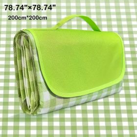 Extra Large Outdoor Picnic Blanket, Camping, Beach, BBQ Mat - Heavy-Duty Portable Indoor - Large Gathering, Parties (Color: Green Plaid)