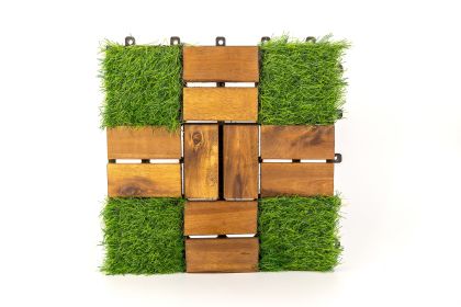 Acacia Wood Assembled Flooring , 10pack, 12 in. x 12 in. (Style: 057)