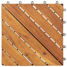 Acacia Wood Assembled Flooring , 10pack, 12 in. x 12 in. (Style: X08)